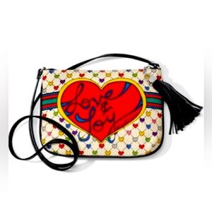 NWOT Brighton Canvas "Love and Joy" Bag Crossbody Valentines Day Gift
